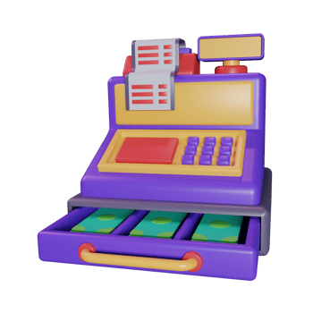 Cashier machine 3d icon png