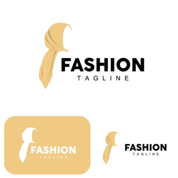 Hijab Logo, Islamic Women Fashion Simple Design, Muslim Clothing Vector, Icon, Symbol, Illustration vector