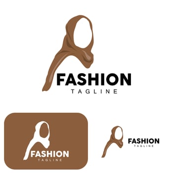 Hijab Logo, Islamic Women Fashion Simple Design, Muslim Clothing Vector, Icon, Symbol, Illustration vector