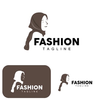 Hijab Logo, Islamic Women Fashion Simple Design, Muslim Clothing Vector, Icon, Symbol, Illustration vector