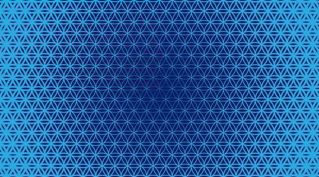 Repeating texture with sacred geometry, flower of life and gradient. Vector blue seamless pattern for background, wallpaper, textile, fabric, wrapping paper, web site backdrop