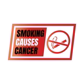 Smoking causes cancer warning sign, smoking can kill you banner sign vector