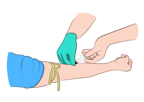 illustration image a doctor using a needle to draw blood from an investigator To check the body transparency png