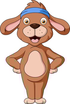 Cute dog cartoon doing yoga pose vector