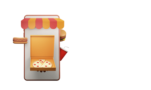3D Render Of Online Fast Food Order Through Smartphone. png
