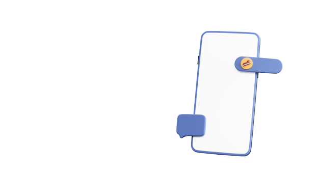 3D Render of Smartphone Screen With Searching Shoes, Chat Box Icon. png