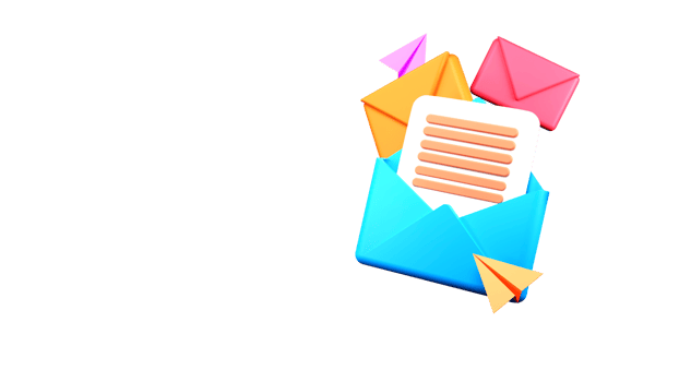 3D Render of Emails or Envelopes With Paper Planes Icons. png