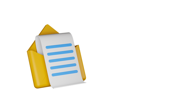 3D Render of Scroll Paper Inside Envelope Element. png