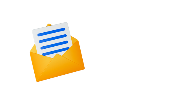 3D Render of Email or Letter Inside Envelope Element. png
