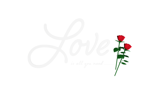 Love Is All You Need Message Text With Roses Element. 3D Render. png