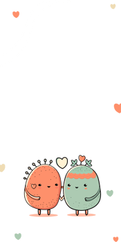 Cute Mascot Potato Couple Character With Hearts And Copy Space. Love Or Valentine Concept. png