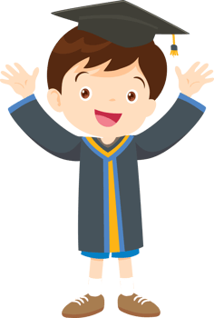 cute graduate students in graduate education with hat diploma ,certificate cartoon png