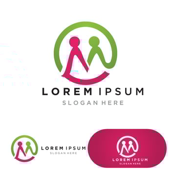 Community group logo, network and social icon vector