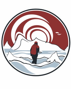 man walking in the snow vector