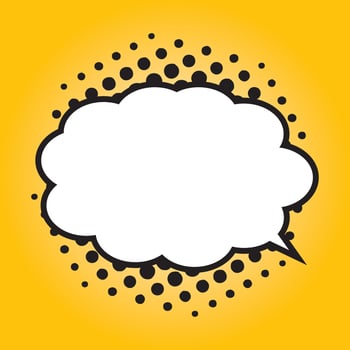Comics Balloon With Halftone, Isolated Background. vector