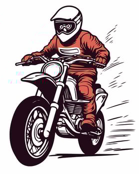 motorbike rider black and red vector