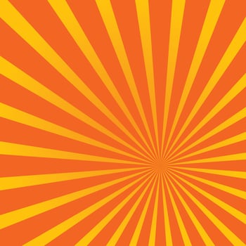 Radial Stripes Yellow Red, Isolated Background. vector