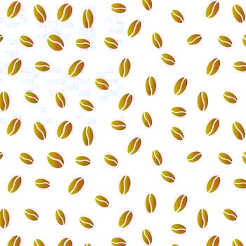 Coffee beans seamless pattern vector background