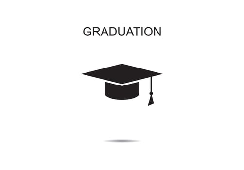Graduation cap icons vector illustration on background