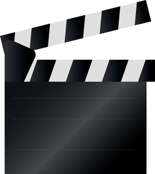 A black clapper board vector