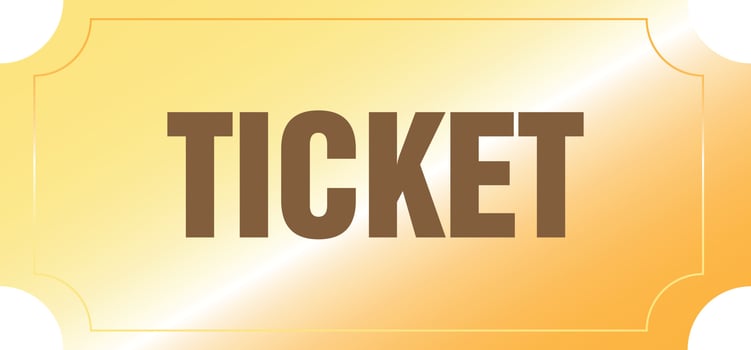 Gold ticket sign vector
