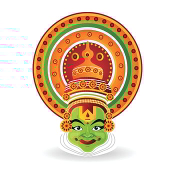 Realistic illustration kathakali vector