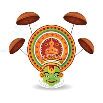 Realistic illustration kathakali vector