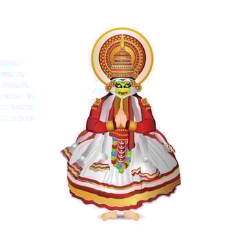 kathakali dancer performing vector illustration