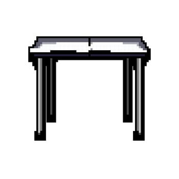 picnic folding table game pixel art vector illustration