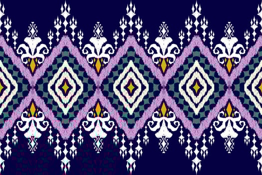 Ethnic Figure aztec embroidery style. Geometric ikat oriental traditional art pattern.Design for ethnic background,wallpaper,fashion,clothing,wrapping,fabric,element,sarong,graphic,vector illustration vector