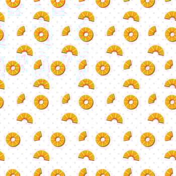 Cute pineaplle and leaves seamless pattern with pastel background vector