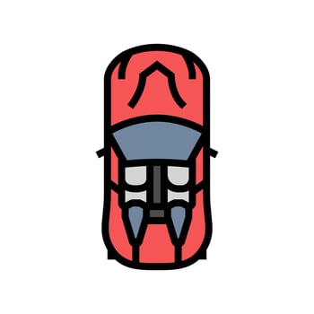 road car top view color icon vector illustration