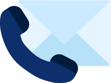 color icon for business contacts phone and mail envelope vector