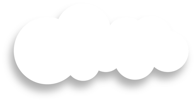 White Cloud with Shadow Design Element png