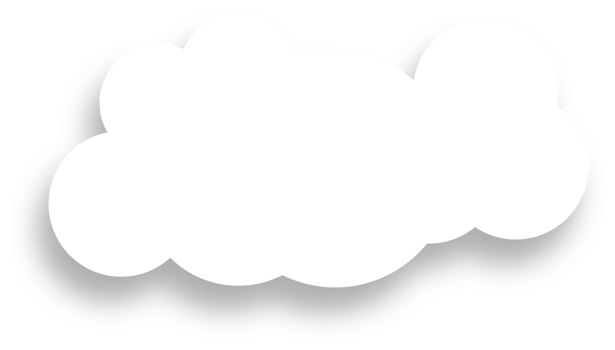 White Cloud with Shadow Design Element png