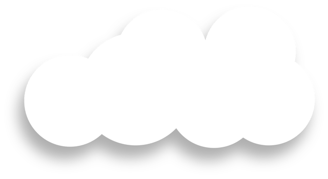 White Cloud with Shadow Design Element png