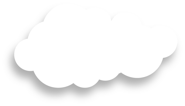 White Cloud with Shadow Design Element png