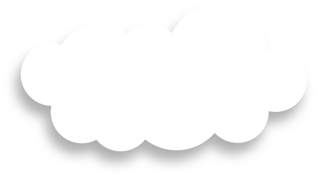 White Cloud with Shadow Design Element png