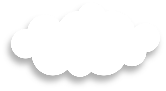 White Cloud with Shadow Design Element png