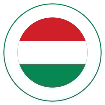 Hungary flag in circle. Flag of Hungary in round circle vector