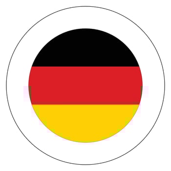 German flag in circle. Flag of Germany in round circle vector