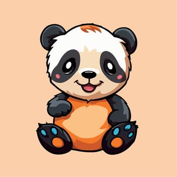 Cute panda drawing kawaii Funny Vector Illustration eps 10