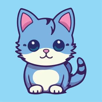 Cat Cute Chibi Kawai Funny Vector Illustration eps 10