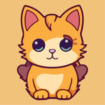 Cat Cute Chibi Kawai Funny Vector Illustration eps 10