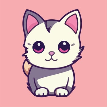 Cat Cute Chibi Kawai Funny Vector Illustration eps 10
