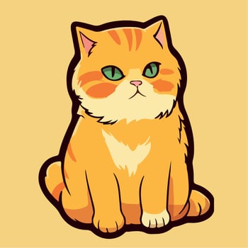 Cat Cute Chibi Kawai Funny Vector Illustration eps 10
