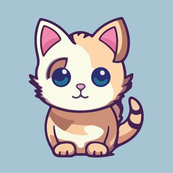 Cat Cute Chibi Kawai Funny Vector Illustration eps 10