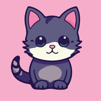 Cat Cute Chibi Kawai Funny Vector Illustration eps 10