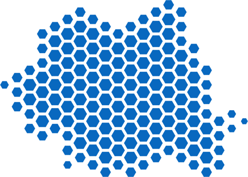 hexagon shape of romania map. png