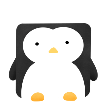 Cute square penguin png